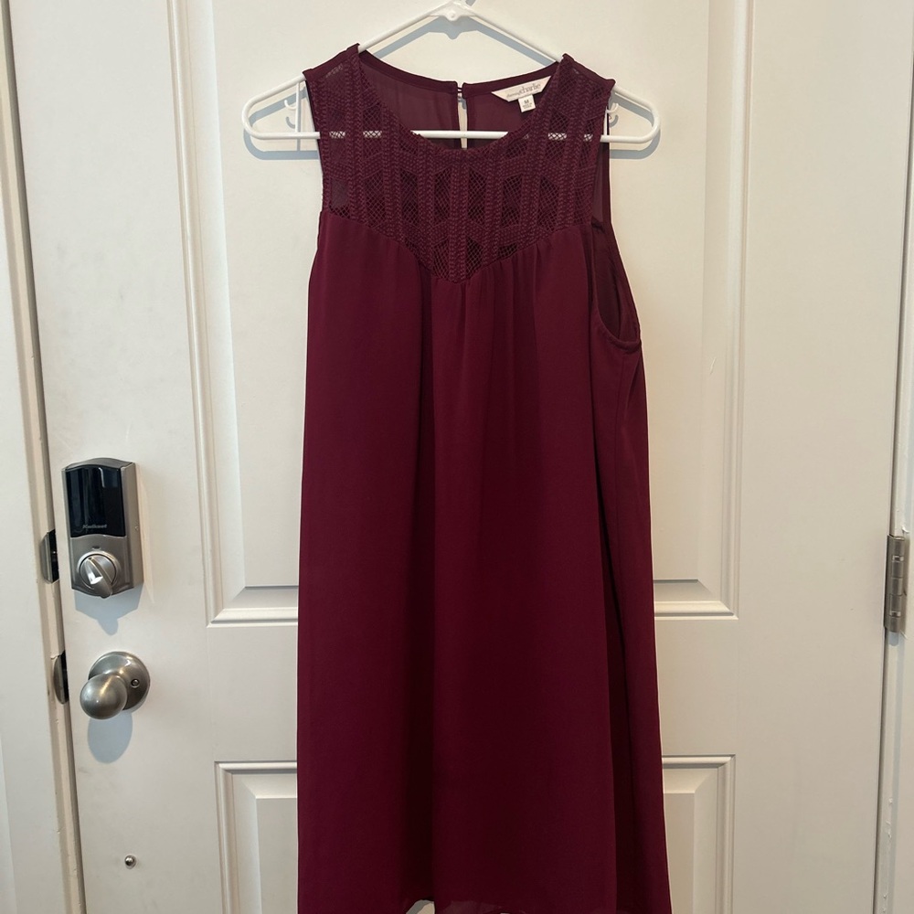 Elegant Burgundy Sleeveless Dress
